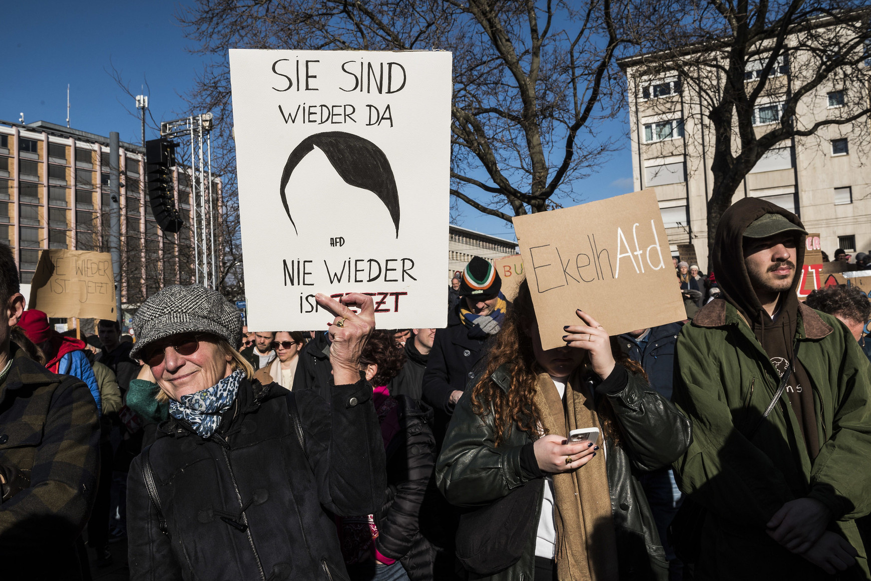 Fribourg-en-Brisgau, 3 février 2024. Manifestation contre l'extreme droite. (Pascal Bastien / Rue89 Strasbourg / cc) L’Allemagne dans la rue