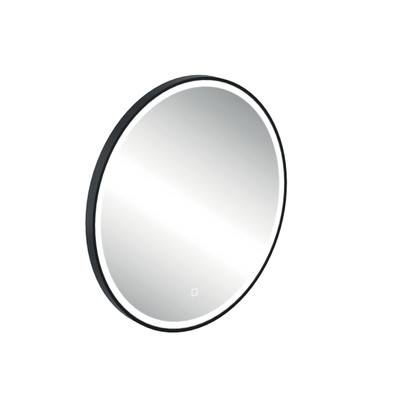 MIROIR ROND LED 800 NOIR MAT