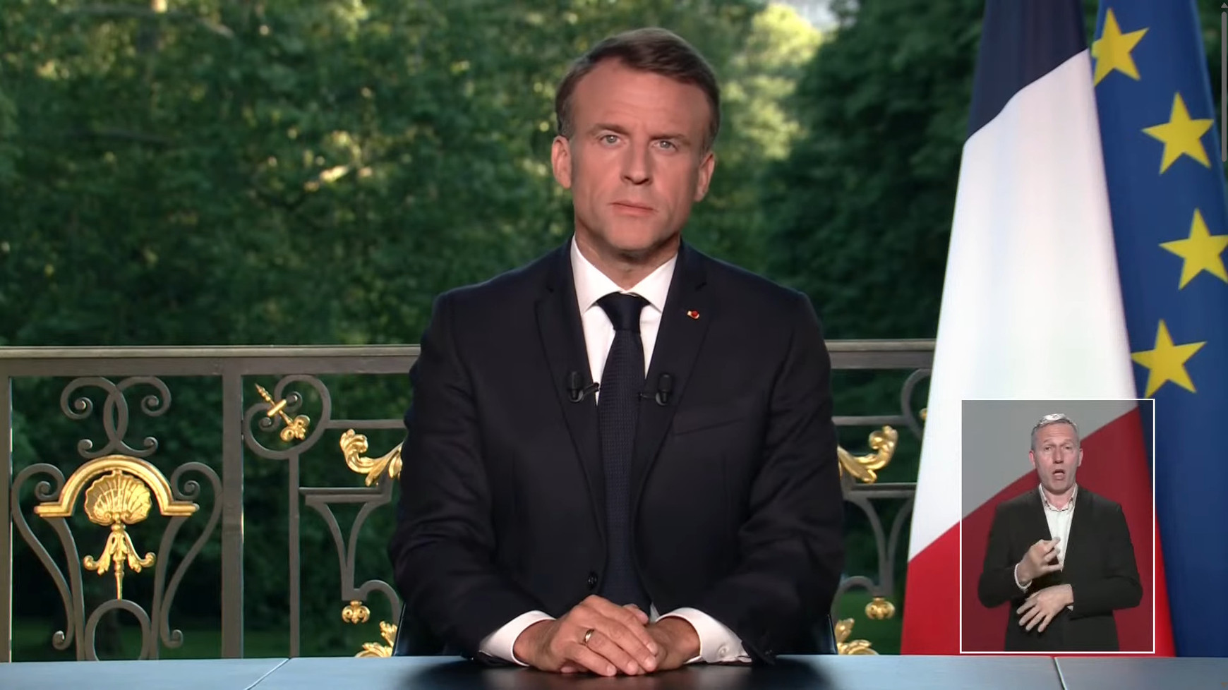 A la suite des élections européennes le 9 juin 2024, le président français Emmanuel Macron annonce la dissolution de l'Assemblée nationale. © : chaîne YouTube d'Emmanuel Macron. Élections européennes. Séisme en France, statu quo à Bruxelles ? (Partie 2)