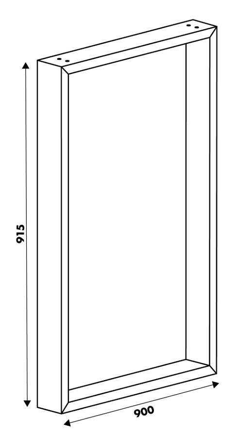 Schéma de «  Pied Stef Aluminium hauteur plan 915 mm  »
