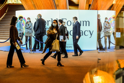 Pierre Zimmerman & Béatrice Pipart au Forum Mondial de la Démocratie