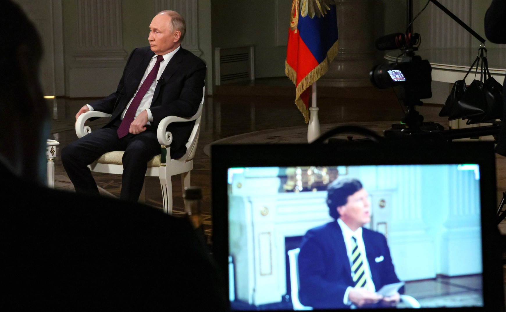 Interview de Vladimir Poutine par Tucker Carlson en février 2024. Source : kremlin.ru Maxime Audinet - Russie. La fabrique de l’influence.