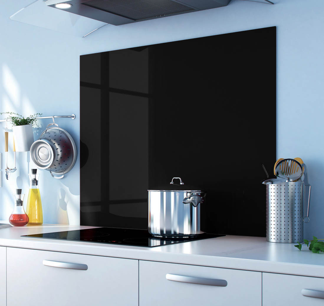 Fonds de hotte en verre Noir