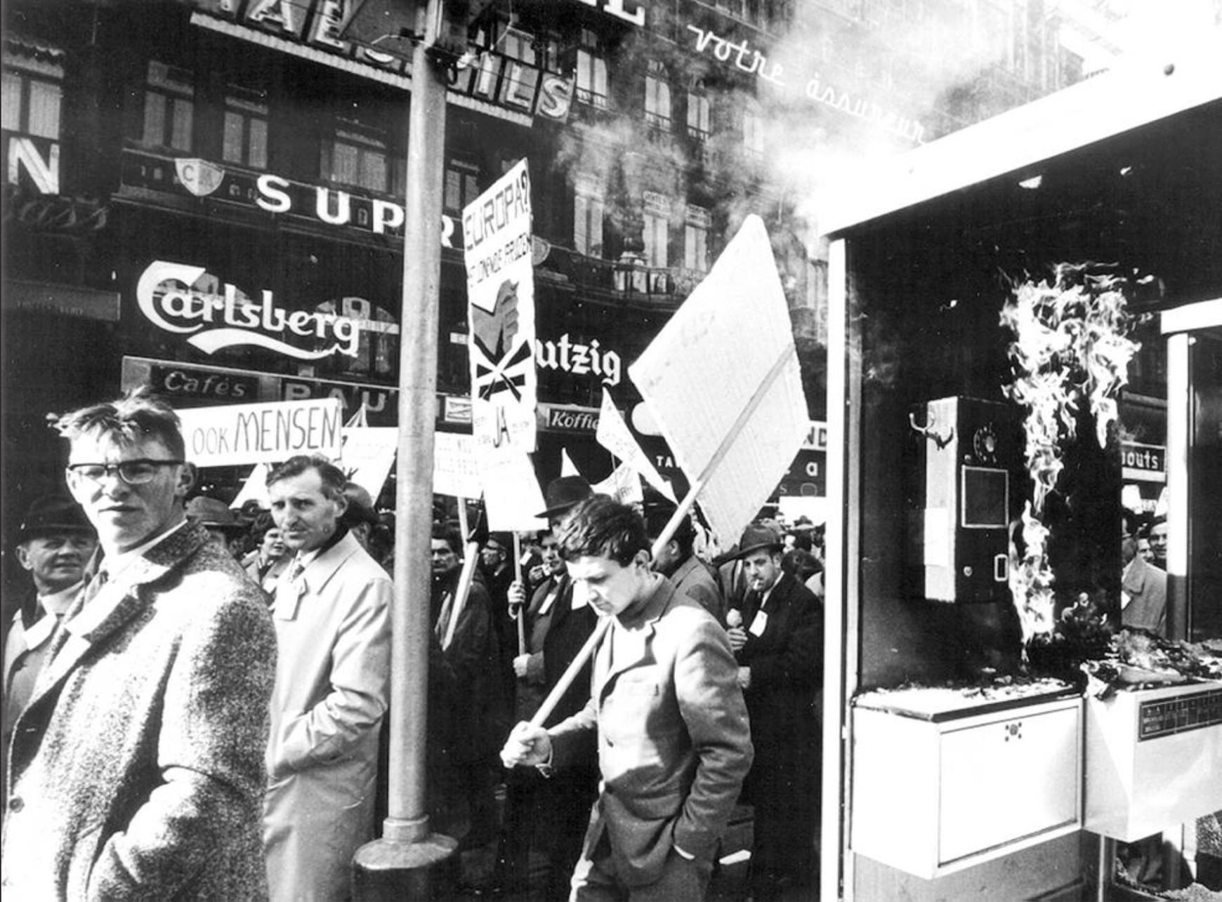 Manifestation d'agriculteurs à Bruxelles (1971)/© Jean Guyaux Rétrospective : manifestations et agriculteurs