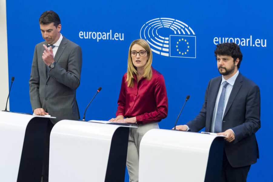 Press conference on AI at the European Parliament, © European Union 2023 - Source : EP, DAINA LE LARDIC Plénière au Parlement : Brando Benifei - les eurodéputés prêts à négocier les premières règles sur l'intelligence artificielle