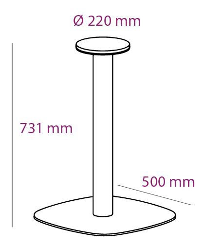 Schéma de «  Pied Geny Arrondi Alu 731 mm  »