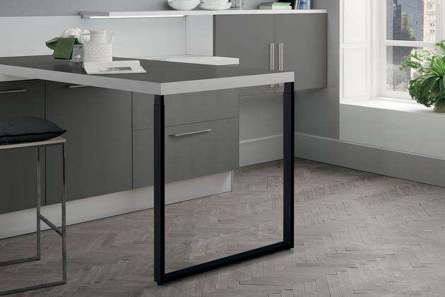 PIED TABLE STEEVE RECT.TELESCOP.NOIR
