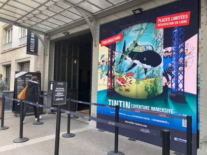 Tintin mis à l’honneur à l’Atelier des Lumières de Paris