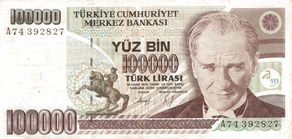 Wikimédia Commons - Turkye_100000_lira.jpg L'inflation turque, un incendie à intensité variable
