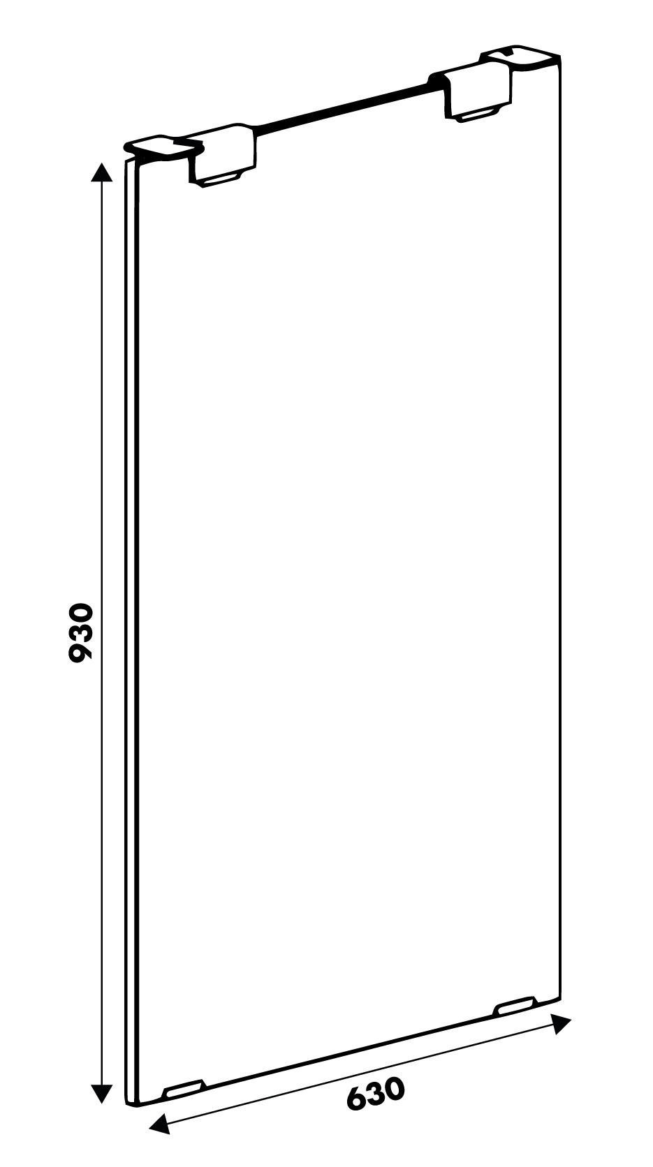 Schéma de «  Pied Colas verre hauteur plan 930 mm  »