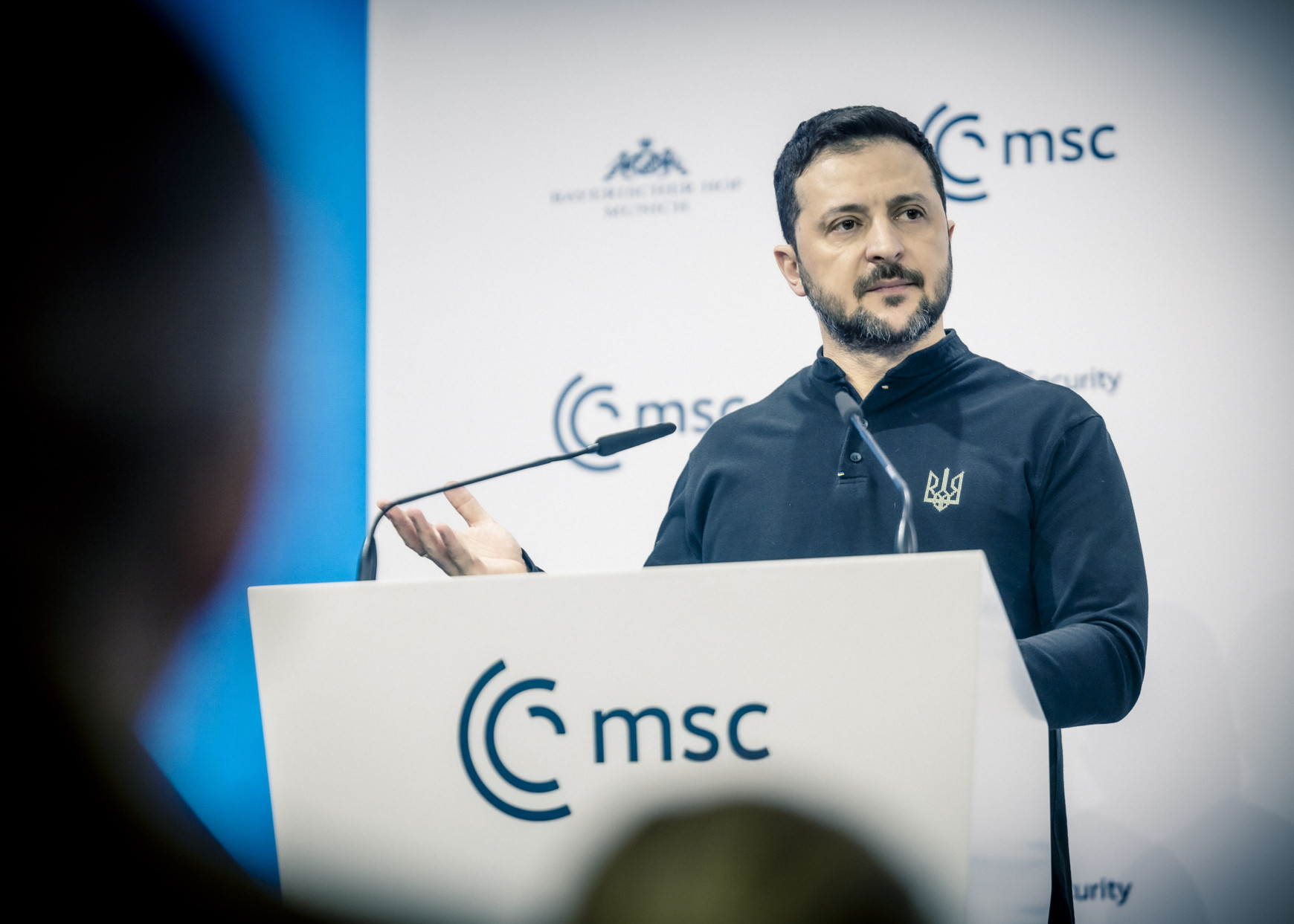 Le président ukrainien Volodymyr Zelensky lors de la Conférence de Munich sur la sécurité le 15 février 2024. Source: MSC/Kuhlmann Tetyana Ogarkova - Ukraine. Trois ans après, Kiev lâchée par l’allié américain ?