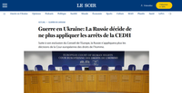 Chronique des Jeunes Européens : la Russie n'appliquera plus les décisions de la CEDH