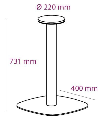 Schéma de «  Pied Geny Arrondi Brun oxyde 731 mm  »