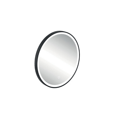 MIROIR ROND LED 600 NOIR MAT