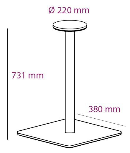 Schéma de «  Pied Geny Carré Noir 731 mm  »