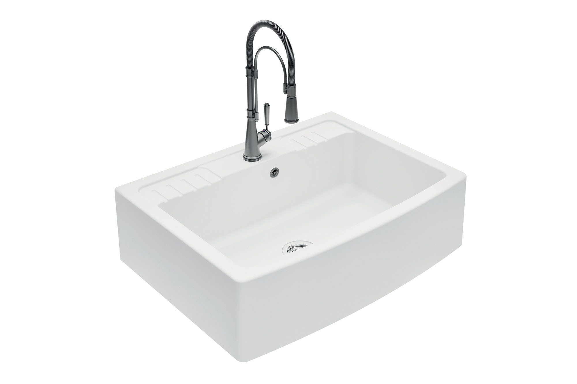 PROMO -20% : Evier à poser 2 bacs Clotaire 90x66cm céramique Blanc -  CHAMBORD Réf. EV9524006