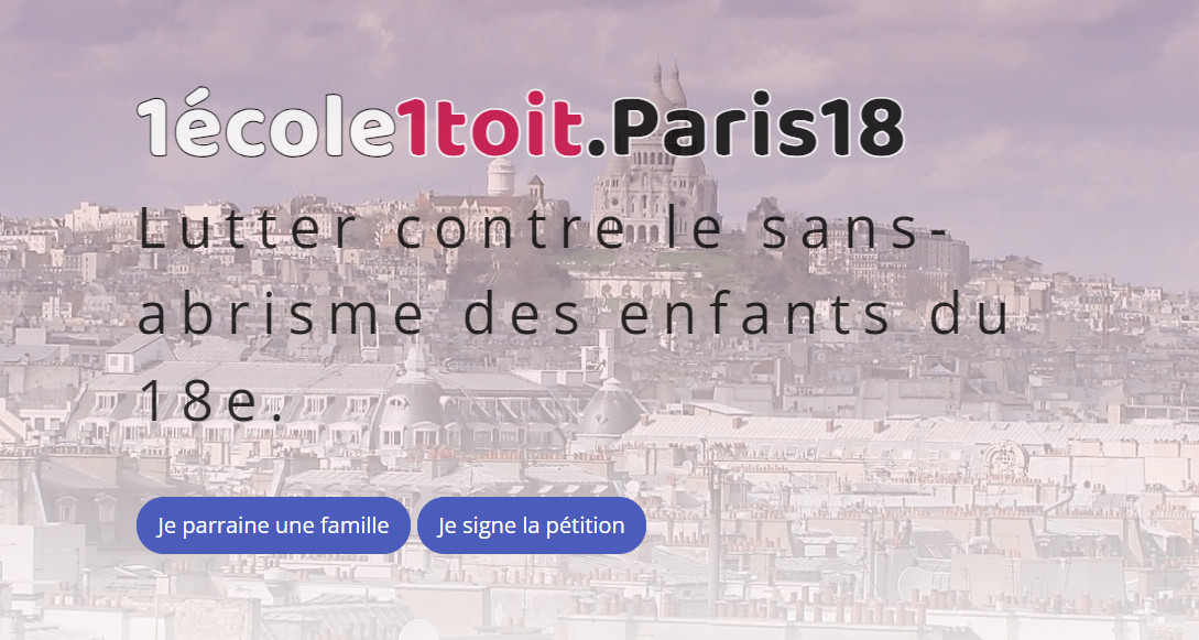 © 1ecole1toitparis18.fr 1 école 1 toit, Paris 18e : le collectif qui aide les familles sans-abri