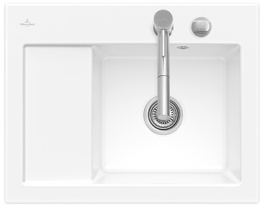 EVIER 45 COMPACT 1B1E G BLANC