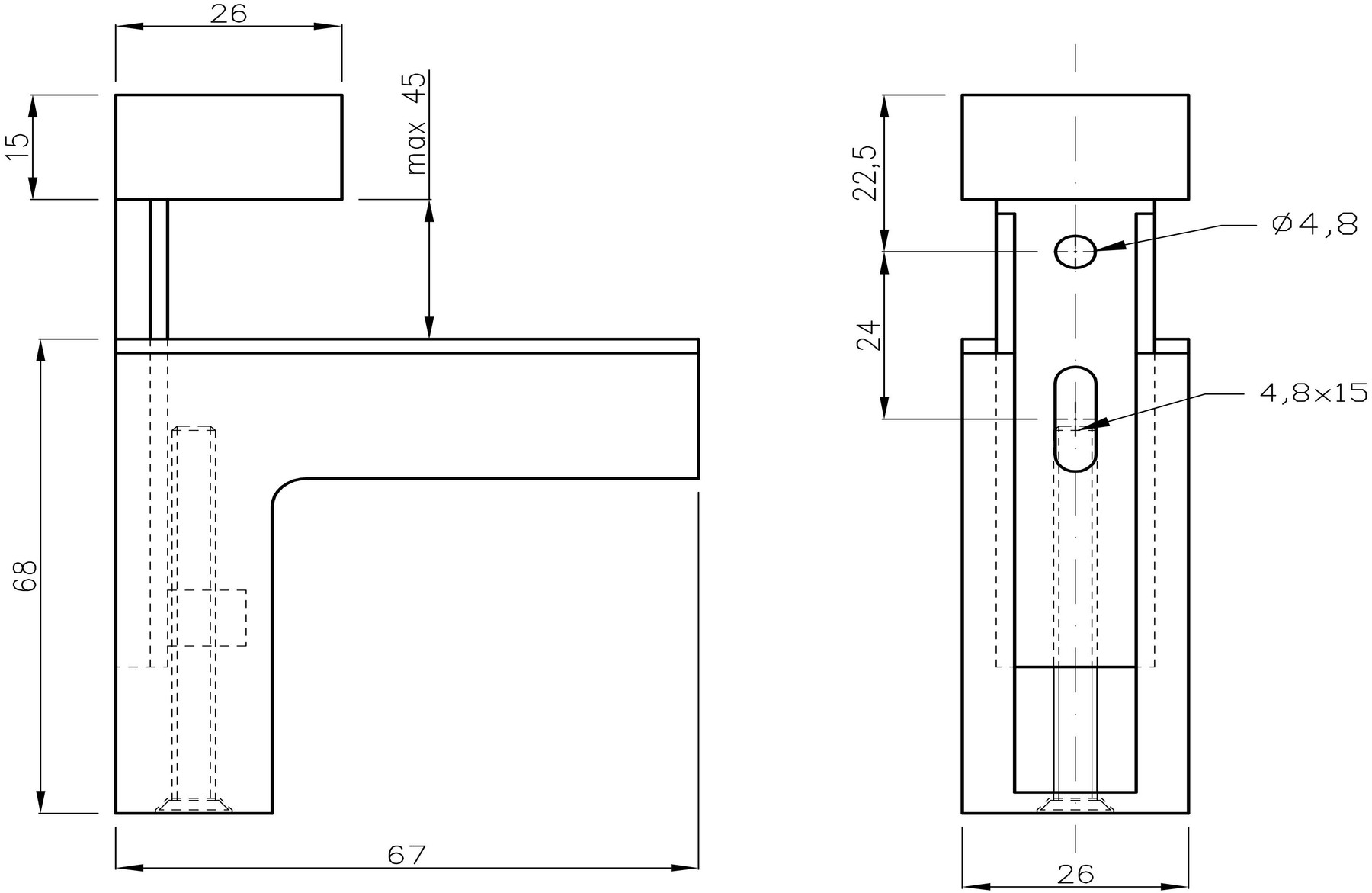 Schéma de «  Support de tablette rectangle  »
