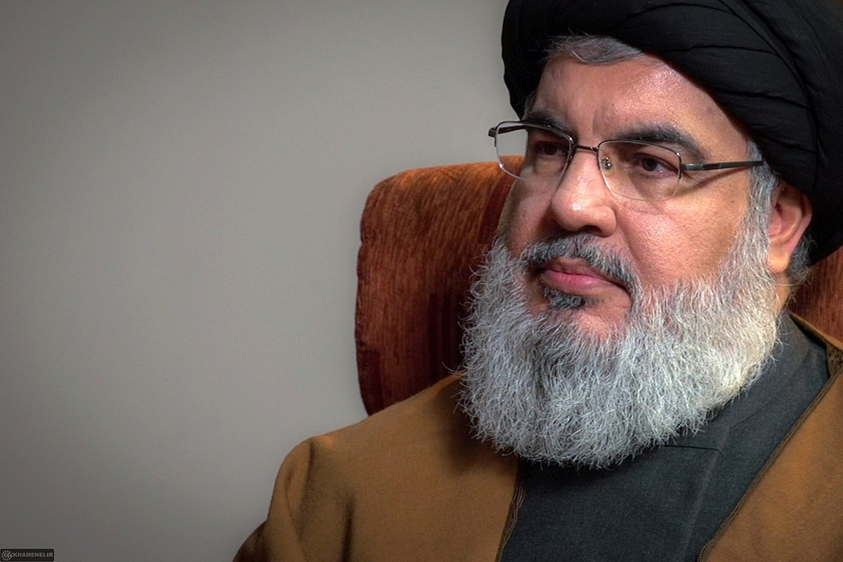 Hassan Nasrallah lors d’une discussion avec des responsables du bureau du guide suprême iranien Ali Khamenei en septembre 2019. Le Moyen-Orient selon Nasrallah