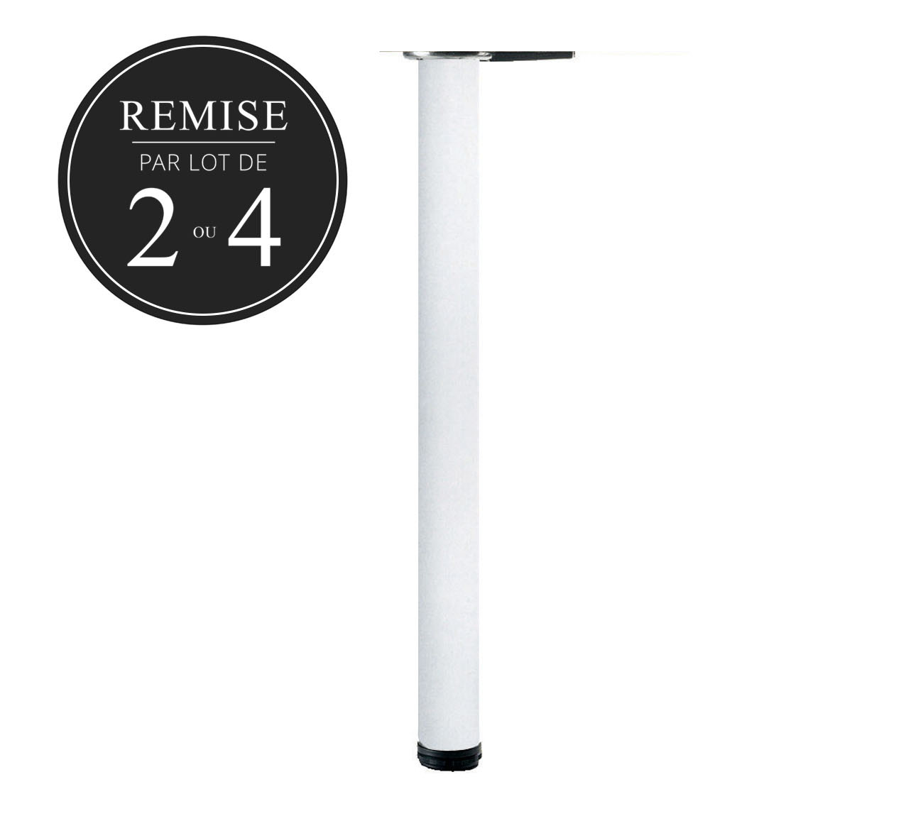 Pied rond basique Blanc 705 mm