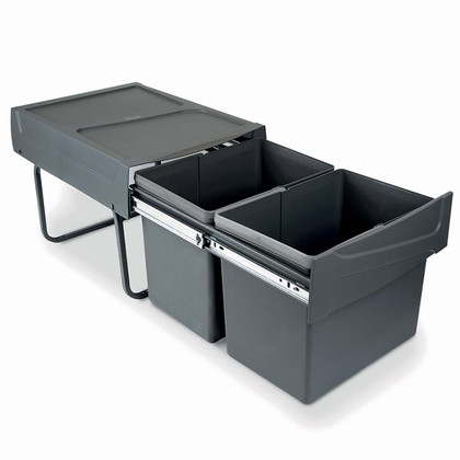 POUBELLE MAXUS03 GRIS 2X15L 342X469X304