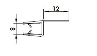 JOINT FERMETURE VERTICAL P.BATTANTE 8MM