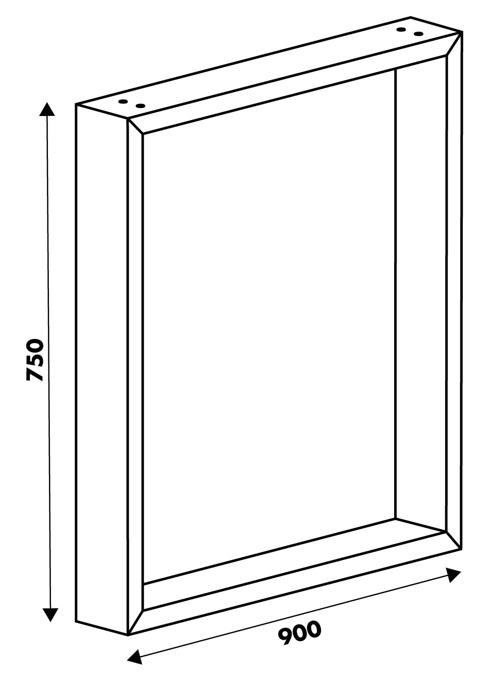 Schéma de «  Pied Stef Noir hauteur table 750 mm  »