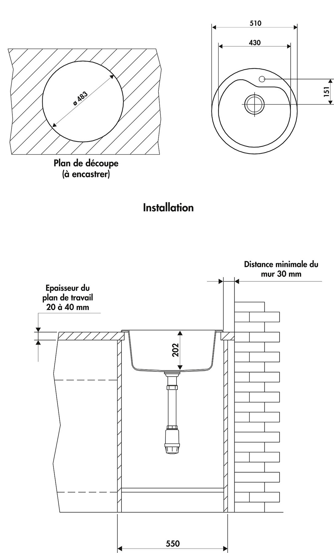 Schéma de «  Eviers spéciaux Blanc  »