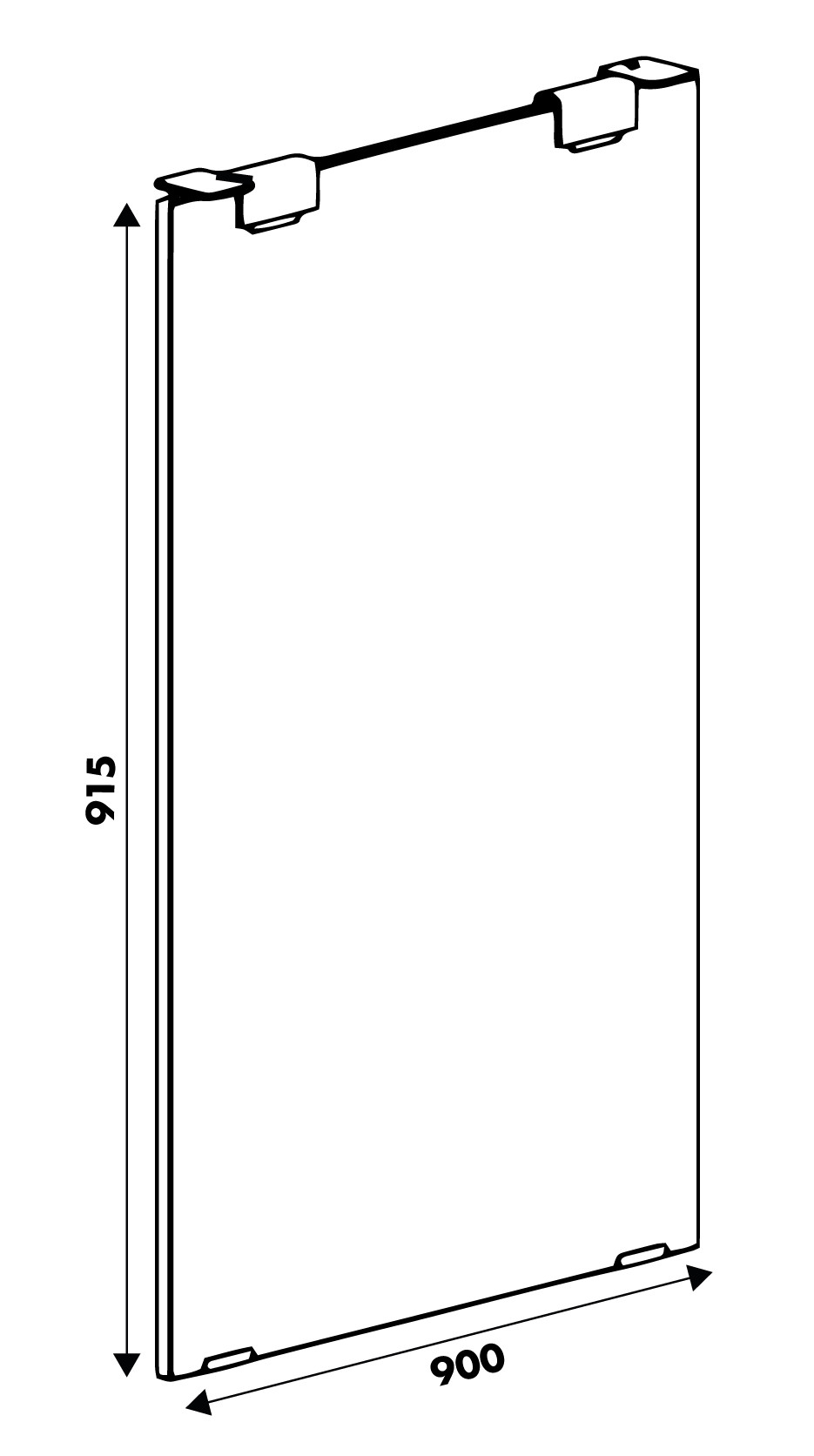 Schéma de «  Pied Colas verre hauteur plan 915 mm  »