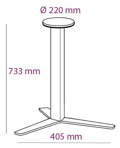 Schéma de «  Pied Geny Hélice Taupe 733 mm  »