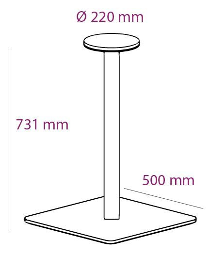Schéma de «  Pied Geny Carré Graphite 731 mm  »