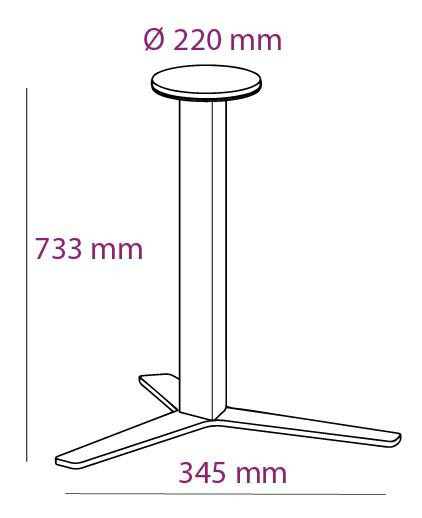 Schéma de «  Pied Geny Hélice Noir 733 mm  »