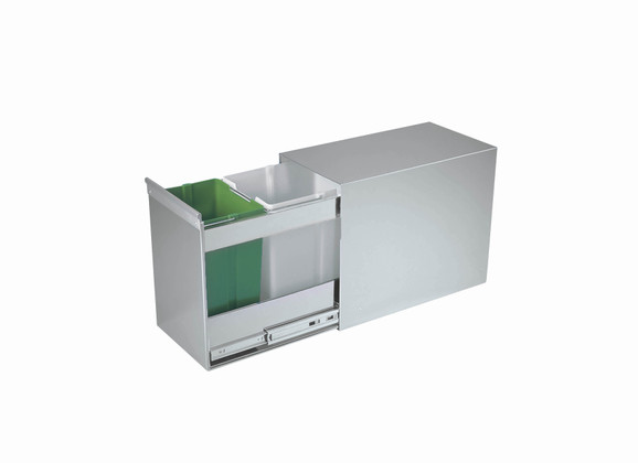 POUBELLE INOX DUO 2 BACS 26LITRES CHROME